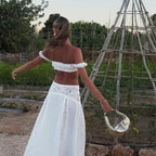 Women's white maxi skirt, lightweight, perfect for summer outings