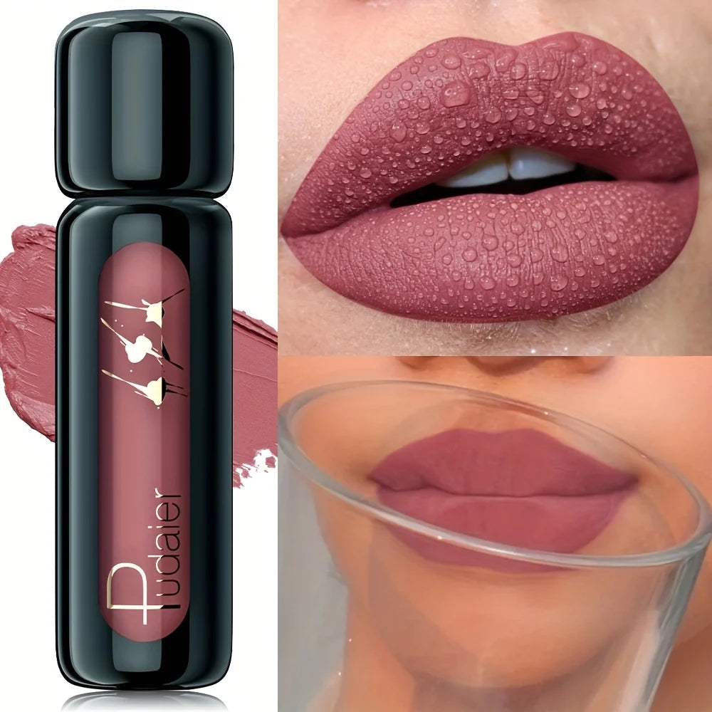 Pudacier liquid lipstick in matte pink shade for long-lasting wear