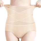 High waist panties women in nude color, seamless stretch fabric for everyday comfort