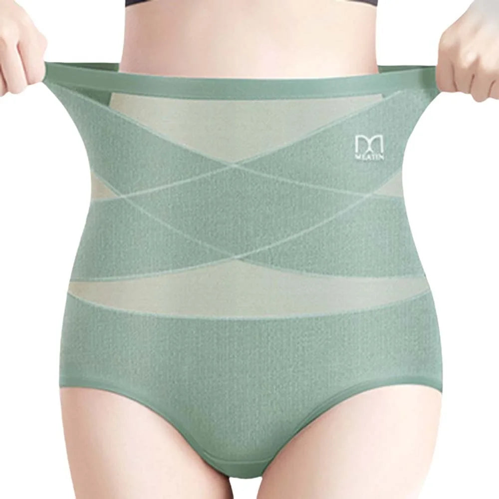High waist panties women, teal color, stretchy fabric for comfort