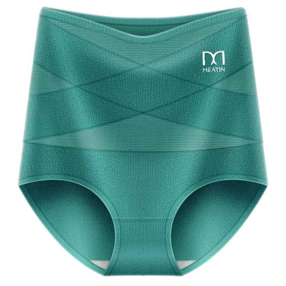 High waist panties women in teal, stretchy fabric for comfort