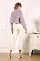 Lilou Women's Melange Knit Sweater in Soft Lavender Color for a Stylish Look