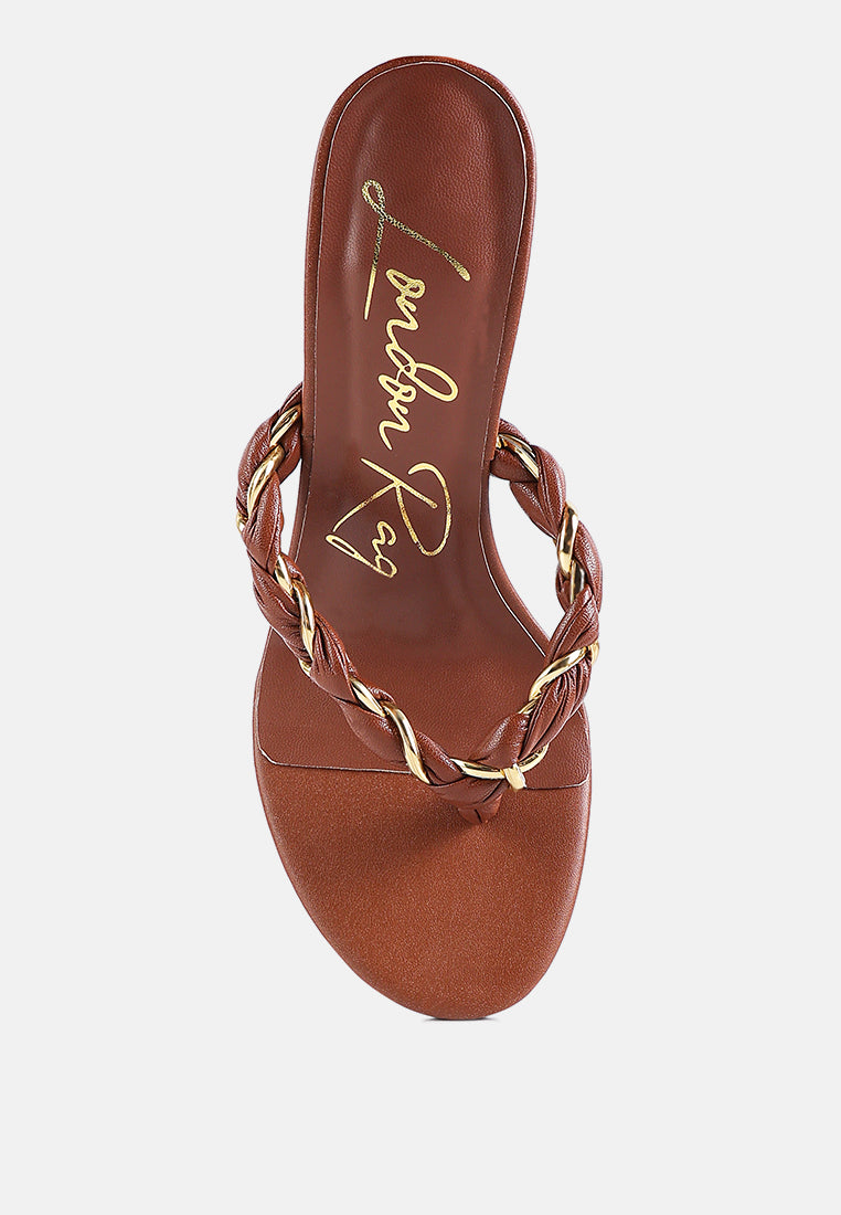 Melodrama Stiletto Heel Braided Thong Sandals