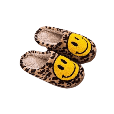 Women's Shoes - Slippers Melody Smiley Face Leopard Slippers