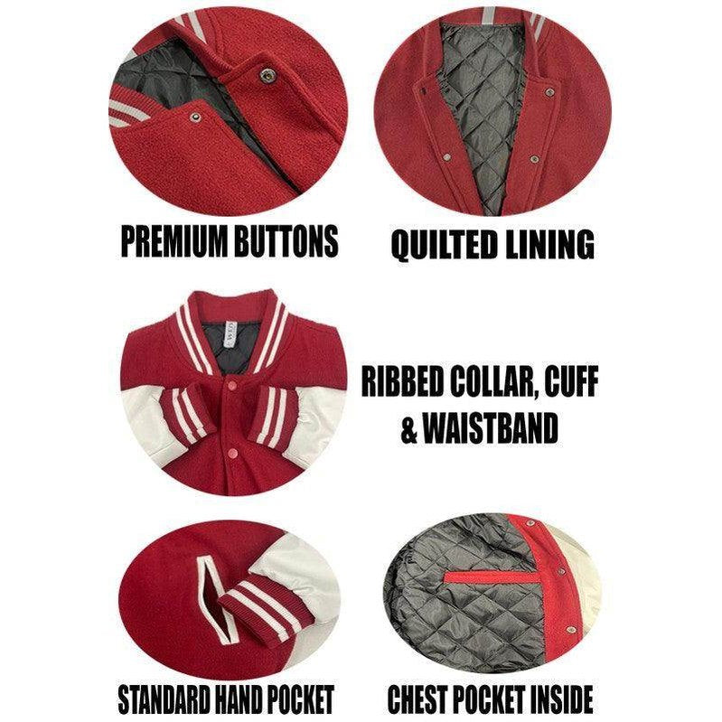 Men's Two Tone Letterman Jackets - VacationGrabs
