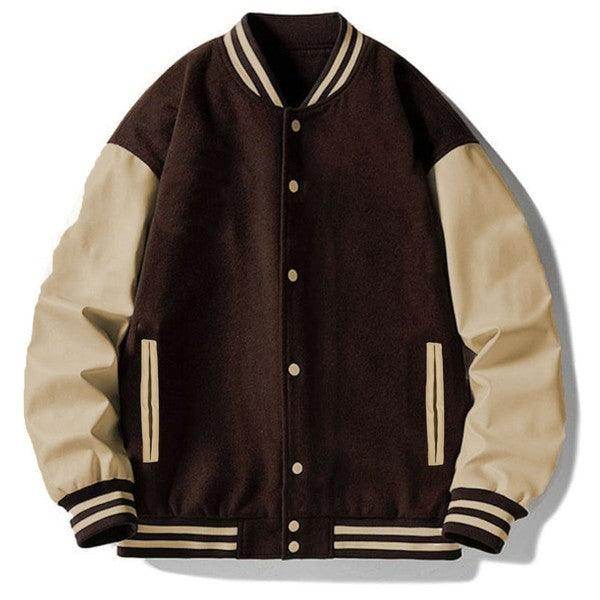 Men's Two Tone Letterman Jackets - VacationGrabs
