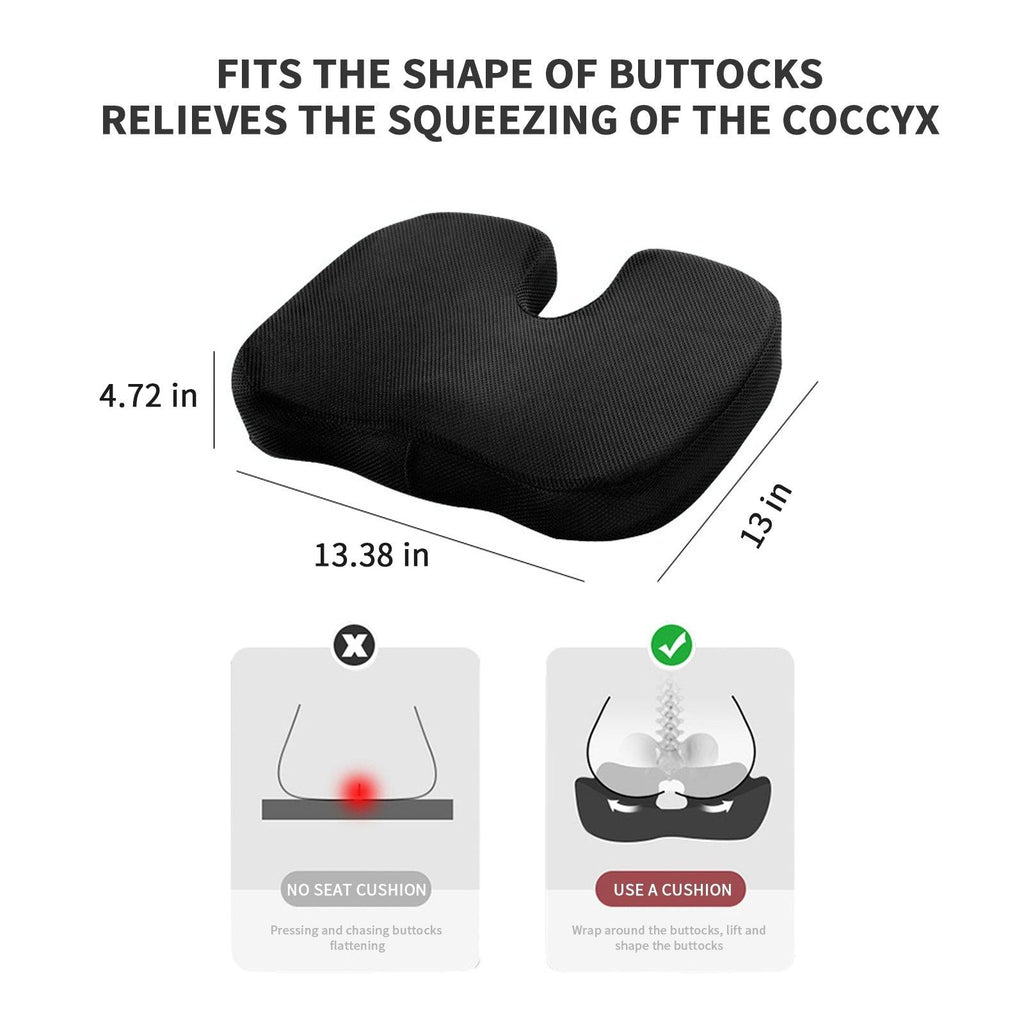 Gadgets Memory Foam Lumbar Back Support Pillow And Seat Cushion For...