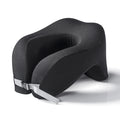 Black memory foam travel pillow for ergonomic neck support