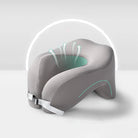 Gray memory foam travel pillow for comfortable neck support