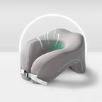 Gray memory foam travel pillow for comfortable neck support