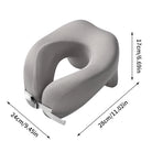 Gray memory foam travel pillow for comfortable neck support