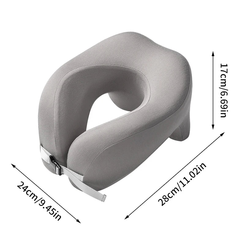 Gray memory foam travel pillow for comfortable neck support