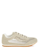 Rag Company beige microfiber mesh sneakers for men, casual wear
