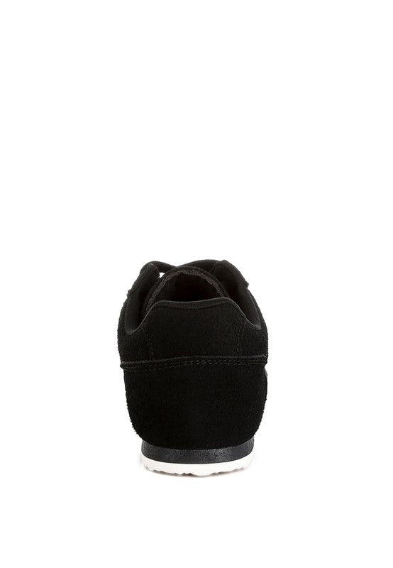 Black microfiber mesh sneakers for men, lightweight and stylish