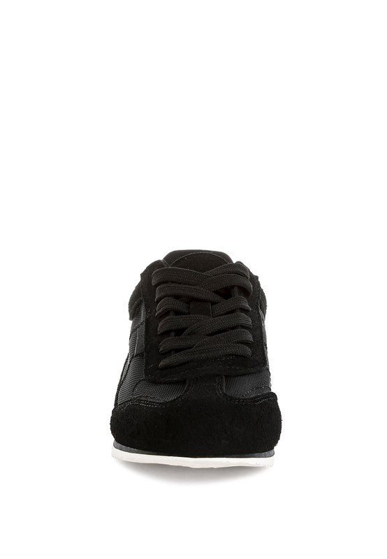 black microfiber mesh sneakers for men, versatile daily wear