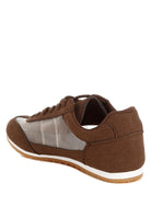 Men's brown microfiber mesh sneakers for men, casual wear