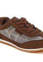 Brown microfiber mesh sneakers for men, stylish and breathable