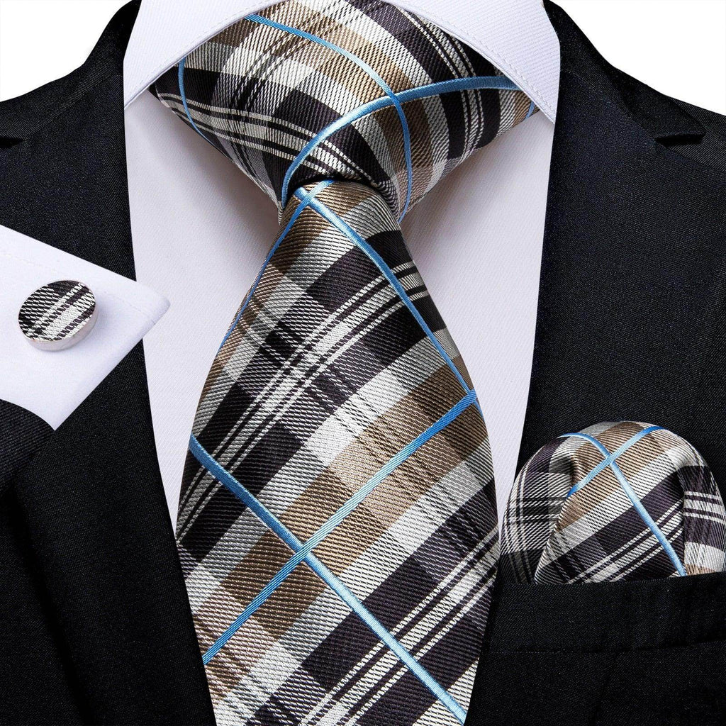 Men Necktie Teal Blue Paisley Designer Silk Wedding Tie - VacationGrabs