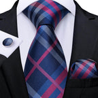 Men Necktie Teal Blue Paisley Designer Silk Wedding Tie - VacationGrabs