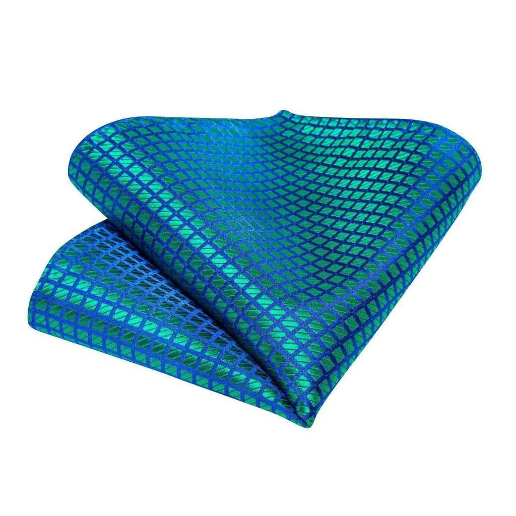 Men Necktie Teal Blue Paisley Designer Silk Wedding Tie - VacationGrabs