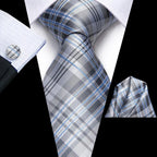 Silver plaid men professional ties, perfect for formal occasions