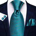 men professional ties in teal with herringbone pattern for formal occasions