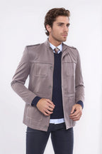 Men's Beige Trench Coat by Wessi – side view