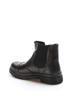 Men's Black Leather Chelsea Boots with Elastic Gussets – side view