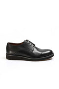 Men's Black Leather Derby Shoes with Sleek Design – front view
