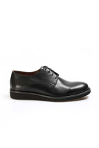 Men's Black Leather Derby Shoes with Sleek Design – front view