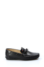 Men's Black Leather Loafers with Stylish Embellishments – detail view
