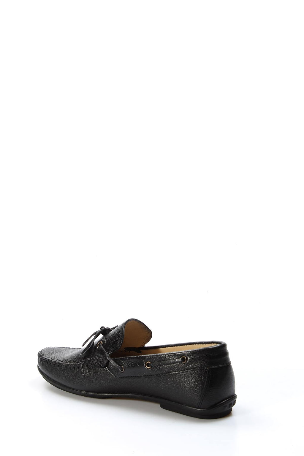 Men's Black Leather Loafers with Stylish Embellishments – side view