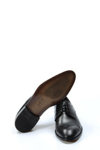 Men's Black Leather Oxford Dress Shoes – close up view