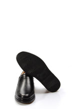 Men's Black Orthopedic Leather Loafers – close up view