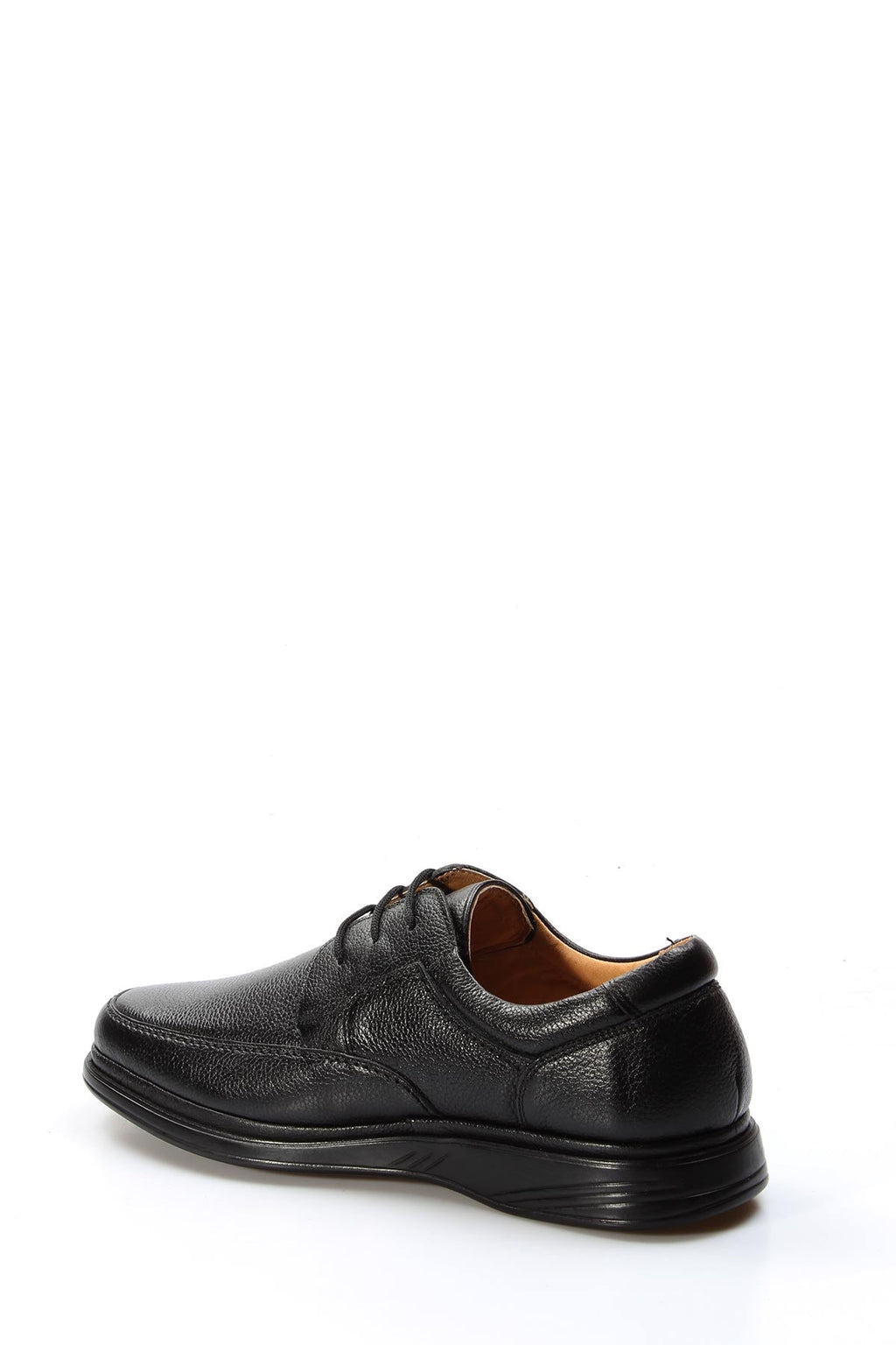 Men's Black Pebbled Leather Lace-Up Shoes – detail view