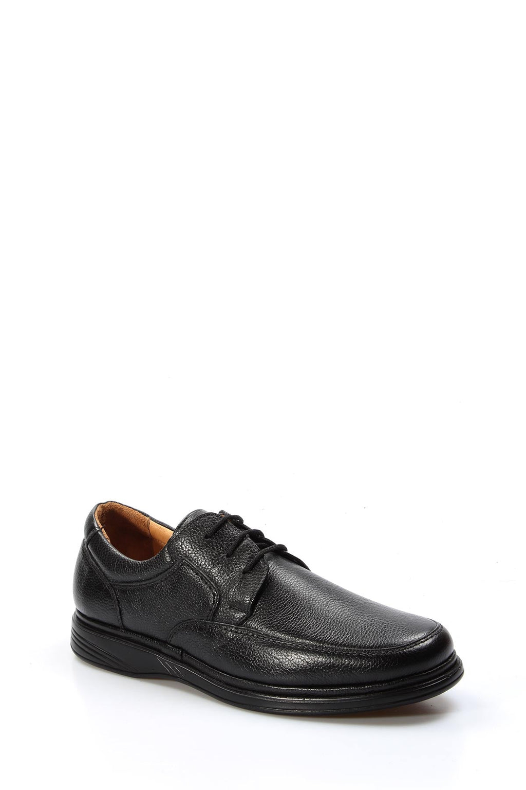 Men's Black Pebbled Leather Lace-Up Shoes – side view