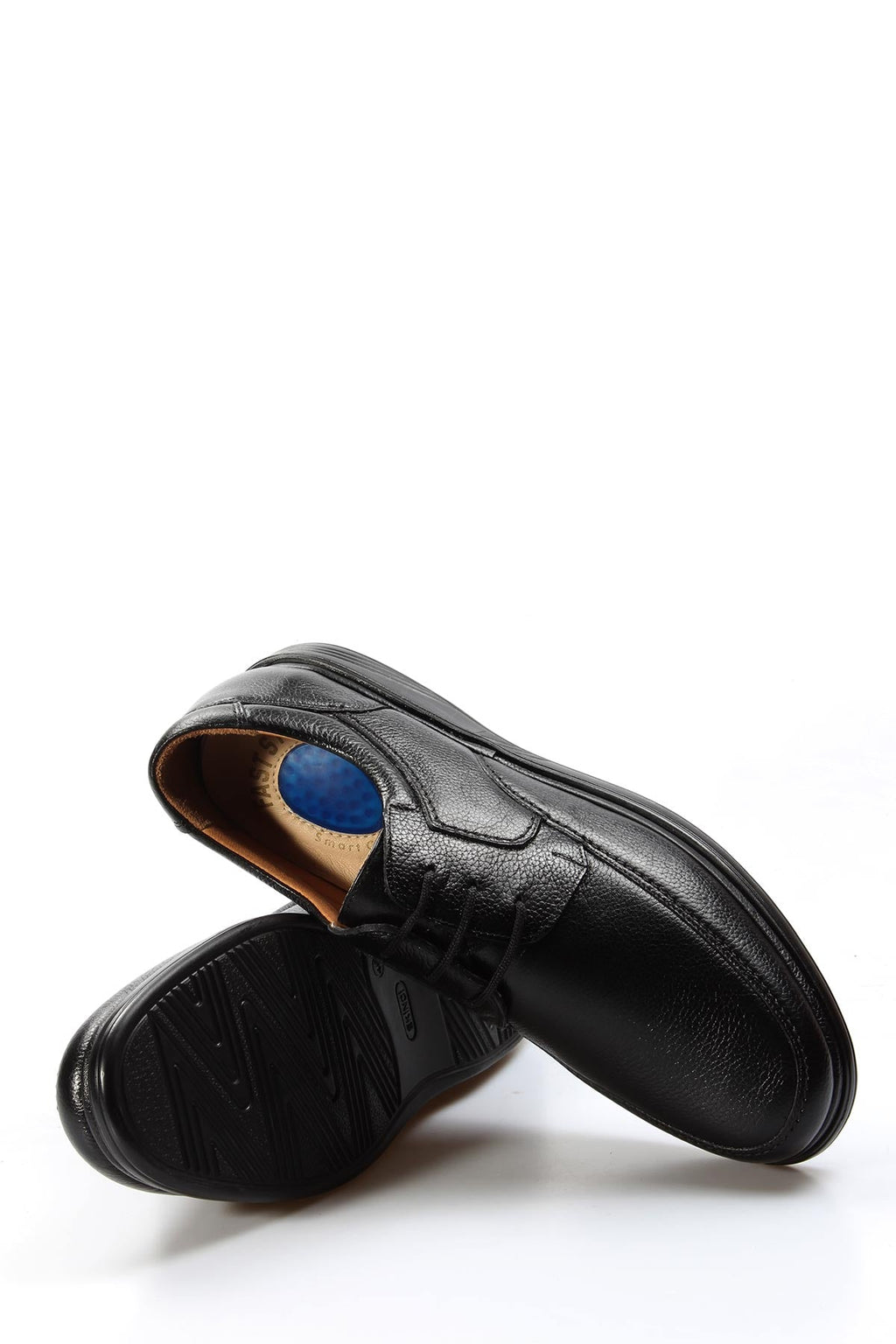Men's Black Pebbled Leather Lace-Up Shoes – styled view