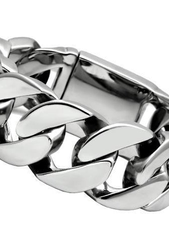Men's Jewelry - Bracelets Men's Bracelets - TK338 - High polished (no plating) Stainless Steel Bracelet with No Stone