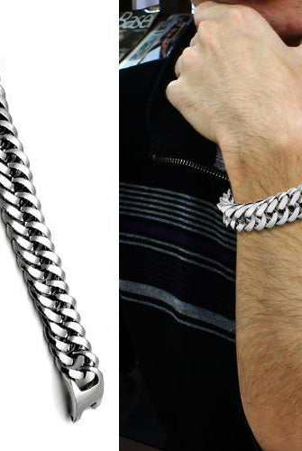 Men's Jewelry - Bracelets Men's Bracelets - TK340 - High polished (no plating) Stainless Steel Bracelet with No Stone