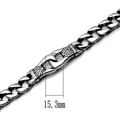 Men's Jewelry - Bracelets Men's Bracelets - TK435 - High polished (no plating) Stainless Steel Bracelet with No Stone