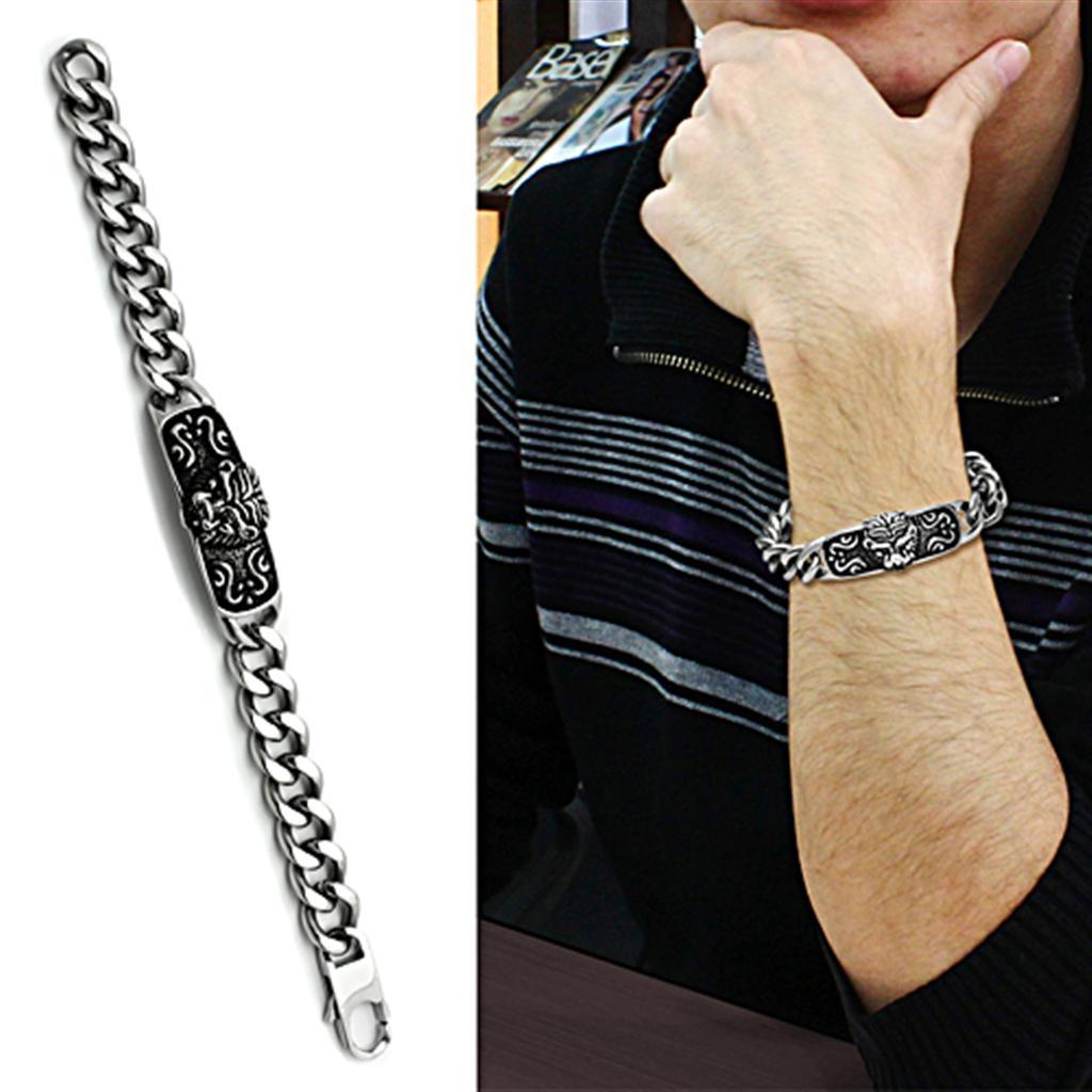 Men's Jewelry - Bracelets Men's Bracelets - TK436 - High polished (no plating) Stainless Steel Bracelet with No Stone