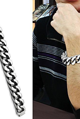 Men's Jewelry - Bracelets Men's Bracelets - TK445 - High polished (no plating) Stainless Steel Bracelet with No Stone