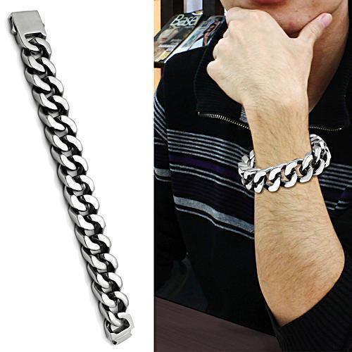 Men's Jewelry - Bracelets Men's Bracelets - TK445 - High polished (no plating) Stainless Steel Bracelet with No Stone