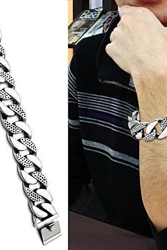 Men's Jewelry - Bracelets Men's Bracelets - TK448 - High polished (no plating) Stainless Steel Bracelet with No Stone