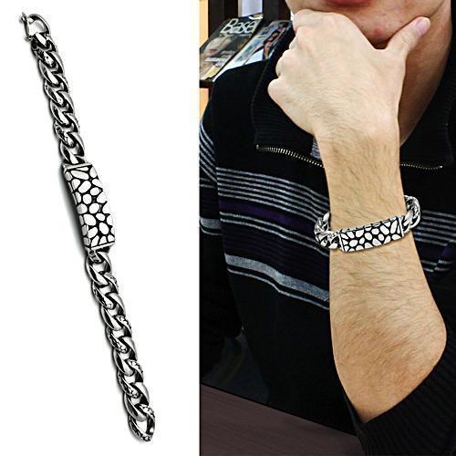 Men's Jewelry - Bracelets Men's Bracelets - TK449 - High polished (no plating) Stainless Steel Bracelet with No Stone