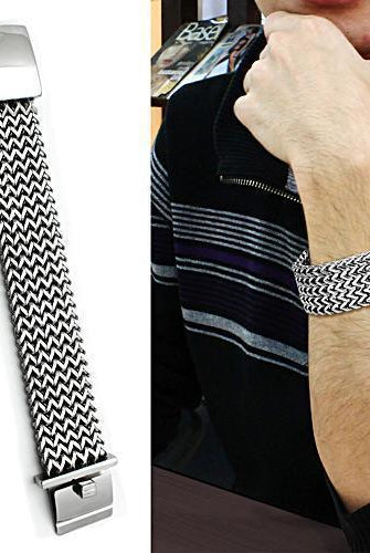 Men's Jewelry - Bracelets Men's Bracelets - TK451 - High polished (no plating) Stainless Steel Bracelet with No Stone