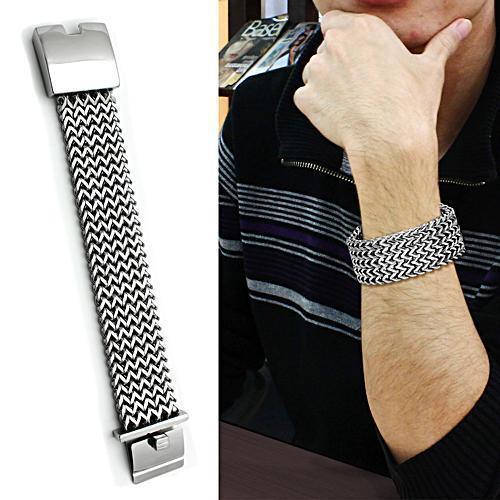 Men's Jewelry - Bracelets Men's Bracelets - TK451 - High polished (no plating) Stainless Steel Bracelet with No Stone