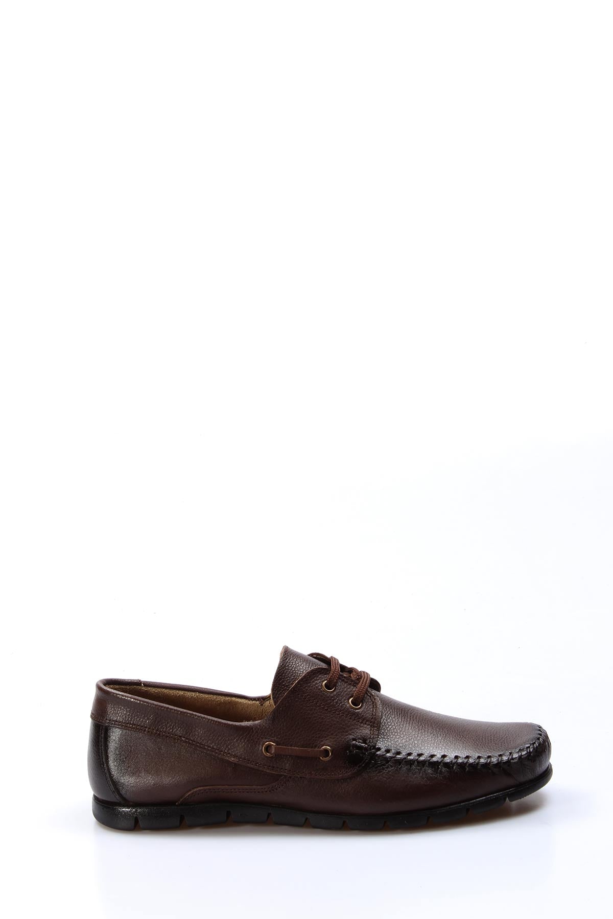 Men's Brown Leather Moccasins – front view