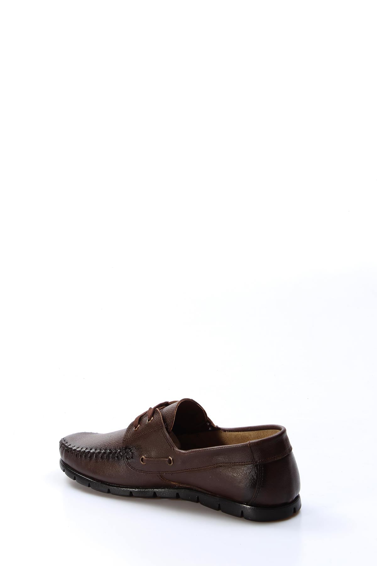 Men's Brown Leather Moccasins – detail view