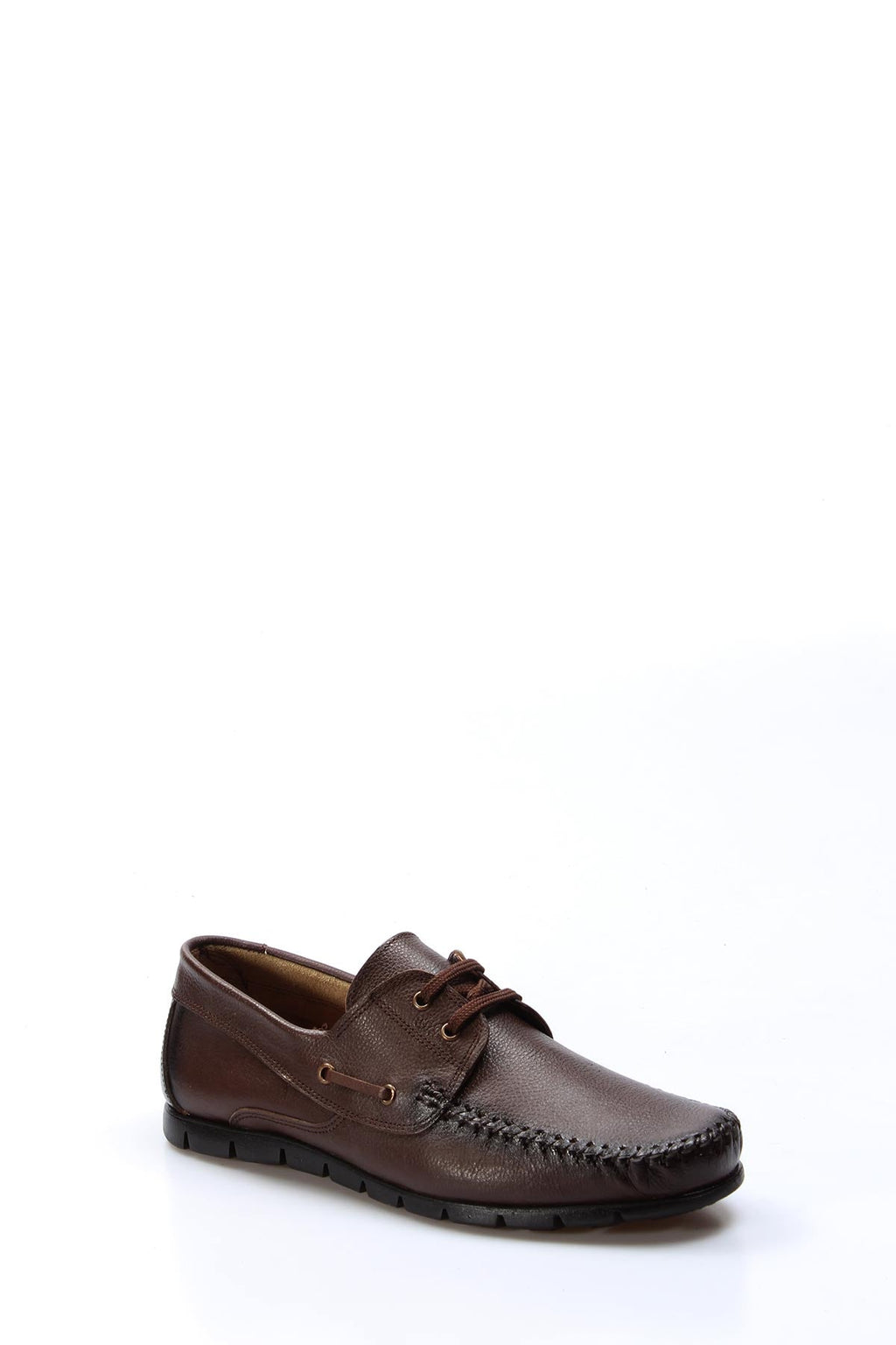 Men's Brown Leather Moccasins – side view